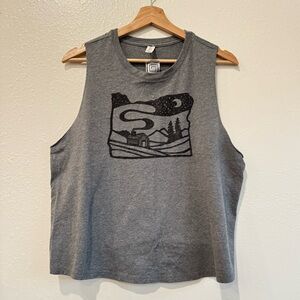 Bella Canvas Printed “Oregon” Charcoal Cropped Graphic Tank - XL